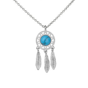 Women's  Turquoise Gemstone Dream Catcher Necklace